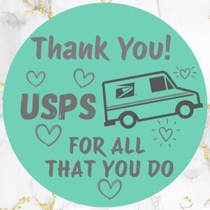 100 Thank You USPS Stickers – 2" Round